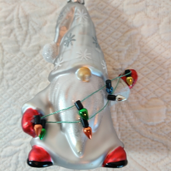 Vintage Pottery Barn Mercury Glass Santa Claus Ornament Set Of Two - Picture 2 of 7